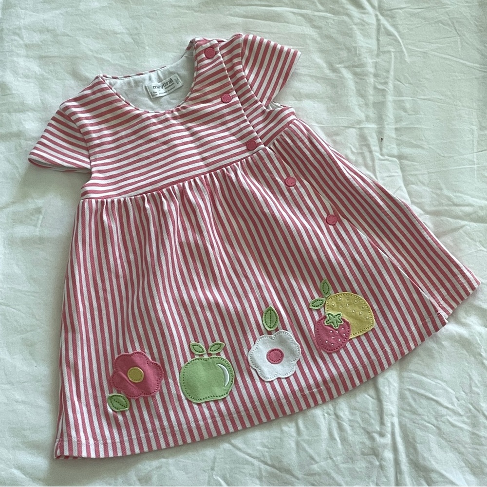 Mayoral Striped Pink Baby Dress